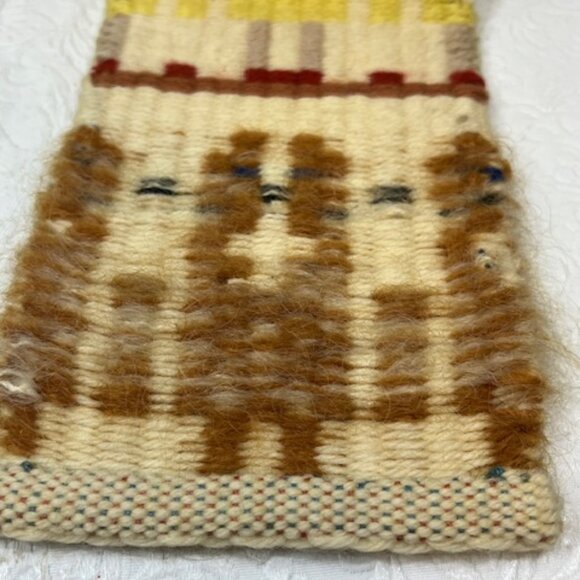 VTG Loom Woven Folk Wall Hanging Textile Tapestry by Edward Winter 4.5"x15" - Picture 13 of 16